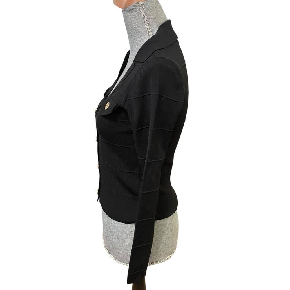 MAEVE By Anthropologie Collared Cardigan Sweater Women's Size XXS Black - Picture 3 of 13